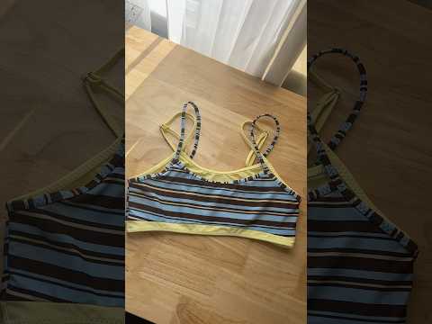 First try at making a layered sports bra 🤍 #sewing #sewingtutorial #sewingpattern