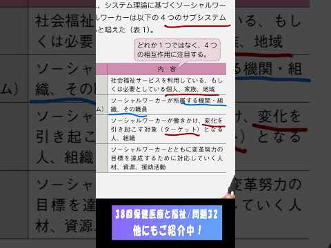 【問題を振り返る】ターゲットシステム!第38回社会福祉士国家試験