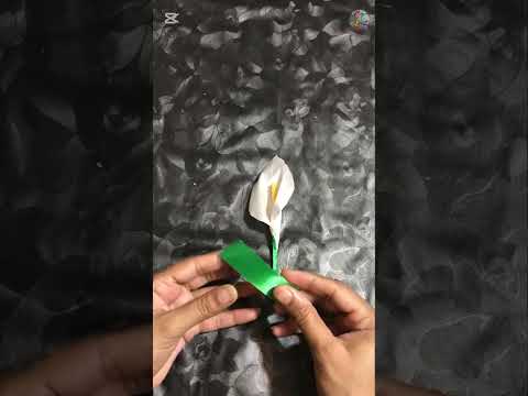 Calla Lily, a symbol of elegance, crafted by hand🧵🌼🌿#shorts#ribbon#callalily#ribbonflower#handmade