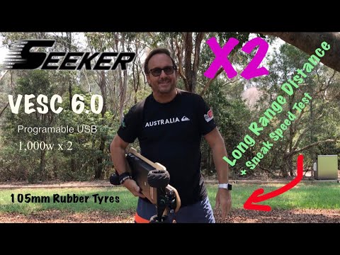 Seeker X2 VESC 6 Crossover 105mm Long Range Distance Test-Andrew Penman EBoard Reviews - Vlog No.144