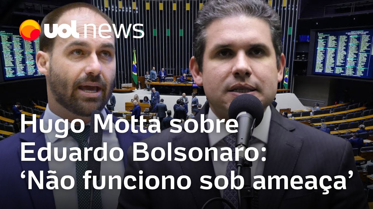 Hugo Motta manda recado para Eduardo Bolsonaro após ameaças: ‘Não altera minha forma de agir’