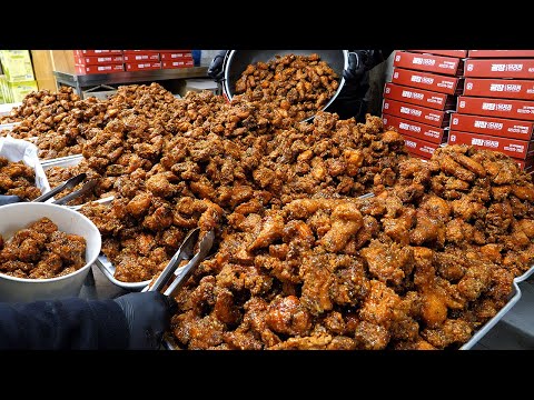줄서서 먹는 누룽지 마늘 닭강정 - 광장시장 / fried garlic chicken - korean street food