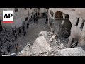 Building in ruins in aftermath of Israeli strike targeting militants in West Bank