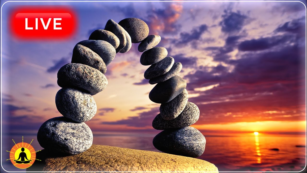 🔴 Sunset Zen Meditation Music 24/7: Relaxing Music for Insomnia Relief | Deep Sleeping Meditation