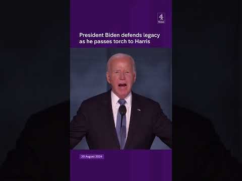 President Biden defends legacy as he passes torch to Harris
