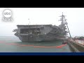 US aircraft carrier arrives in South Korea as Putin threatens to arm North Korea
