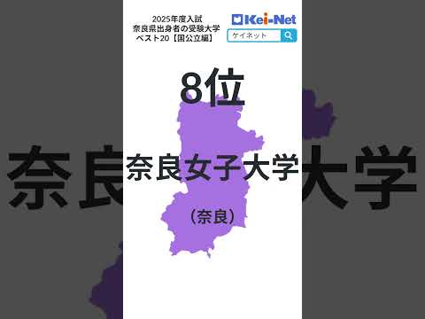 【2025国公立】奈良県出身者の受験大学ベスト20【河合塾】