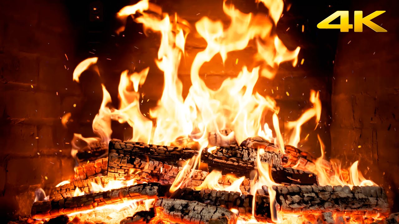 🔥 Fireplace Peace Ambience with Burning Logs and Soothing Fire Sounds for Peaceful Holiday Season