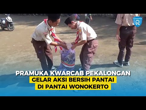 Pramuka Kwarcab Pekalongan Gelar Aksi Bersih Pantai di Pantai Wonokerto