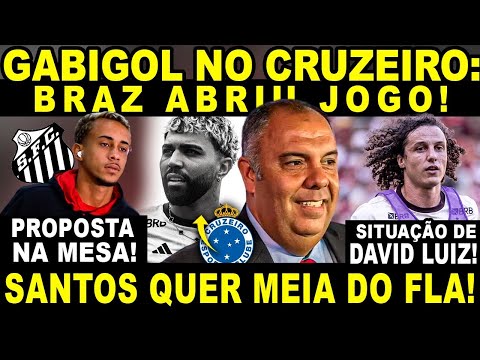 GABIGOL NO CRUZEIRO: BRAZ FALOU TUDO! PROPOSTA NA MESA! SANTOS QUER MEIA DO FLA! SITUAÇÃO DAVID LUIZ