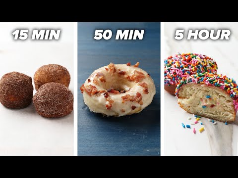 15-Minute Vs. 50-Minute Vs. 5-Hour Donuts ? Tasty