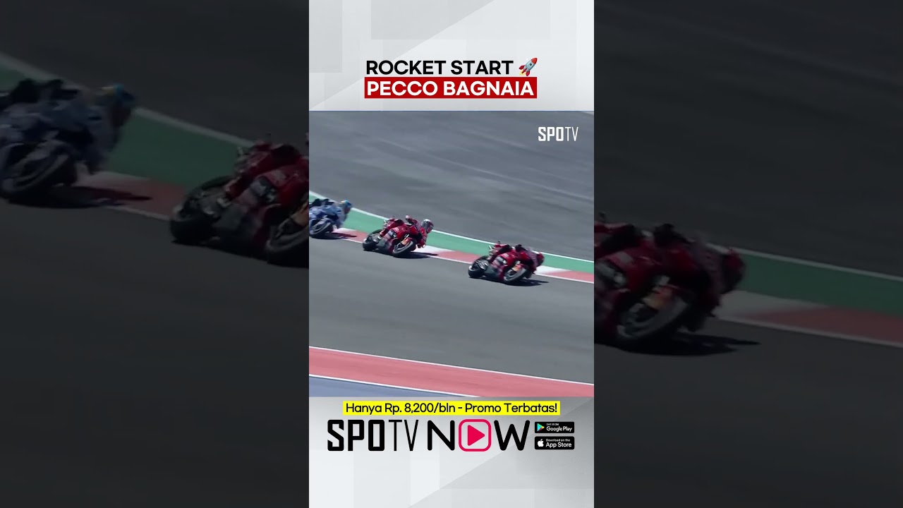 #MotoGP 🏍 - Melesat dari P6 ke P1 seperti roket 🚀 #PeccoBagnaia #AmericasGP