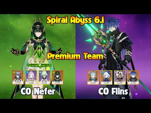 SPIRAL ABYSS 6.1 C0 Nefer - C0 Flins Premium Team