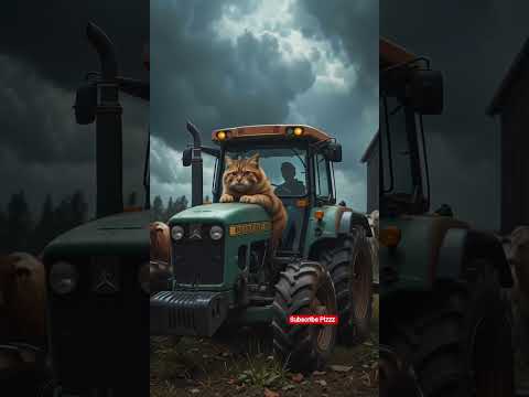 Cute Cat Driving Tractor ❤️🥰 #cats #catvideos #catlovers #meow #catshorts #shorts #virals