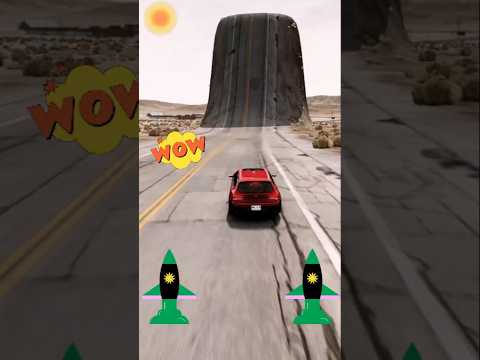 🚗💥 Big vs Small Cars & Giant slope #39 - BeamNGdrive - BeamngMars-tk #shorts