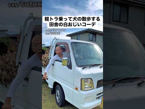 軽トラ乗って犬の散歩する田舎の白おじいコーデ #あるある #モノマネ #ファッション #田舎暮らし #犬