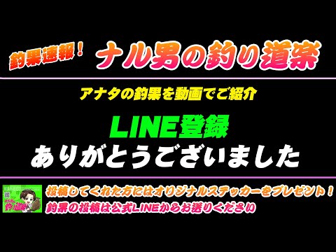 公式LINEの登録ありがとうございます。皆様の釣果を動画でご紹介！