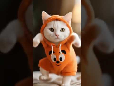 Kucing Lucu Hoodie Oranye Joget Cinta Merah Jambu #kucing #cat #kucingdance #cintamerahjambu #fyp