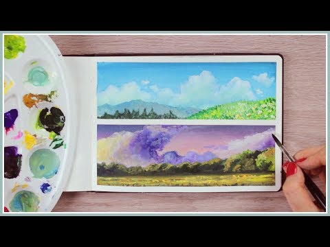 How to Paint Simple Landscapes with Gouache | Art Journal Thursday Ep. 43