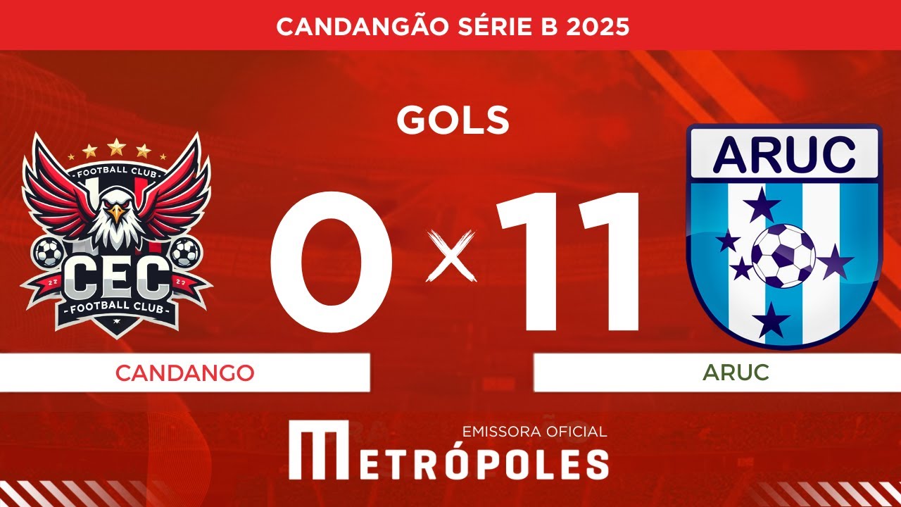 Confira os gols de Candango 0 x 11 ARUC pelo Candangão Série B