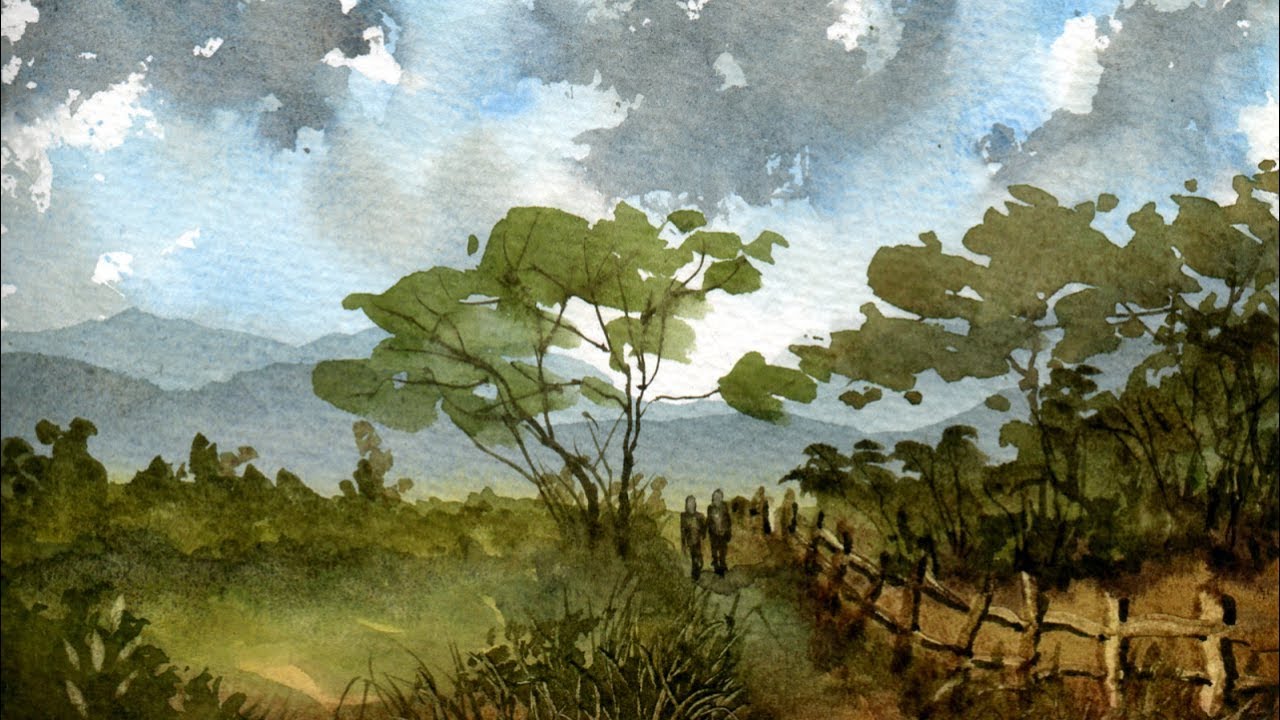 watercolour-painting-landscape-demonstration-youtube