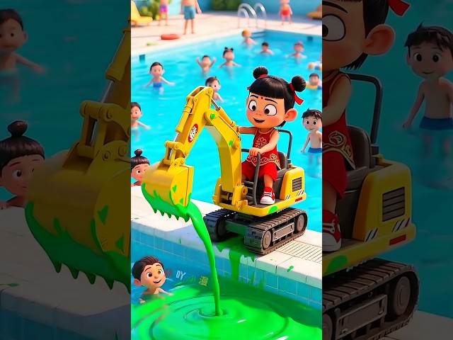 Nezha Tuang Cat Hijau Ke Kolam Renang! #shorts #animasi #kartun