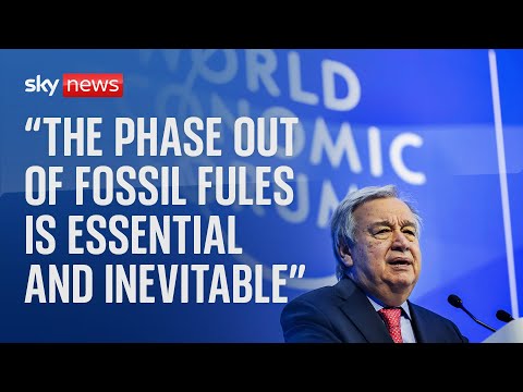 UN Secretary General, Antonio Guterres speaks at Davos 2024