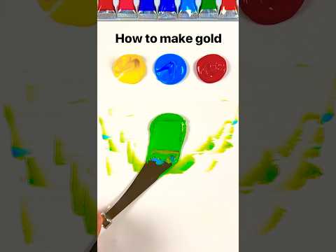 How to make gold with just red, blue, yellow #colormixing #satisfying #oddlysatisfying #mixingpaint