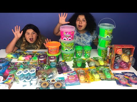 MIXING ALL OUR STORE BOUGHT SLIMES - NEW SLIMES PART 1 - GIANT SLIME SMOOTHIE