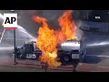 Diesel tanker catches on fire in Desoto, Texas