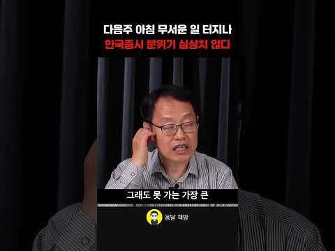다음주 아침 무서운 일 터지나 한국증시 분위기 심상치 않다 (김장열 센터장)