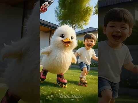 The little duck brought the roller skates home. #duck #shorts #cuteanimals #ducklings
