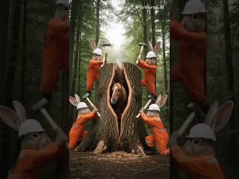 Rescue giant horse from log #funny #animals #shorts #comedy #viral #cartoon #memes #youtubeshorts