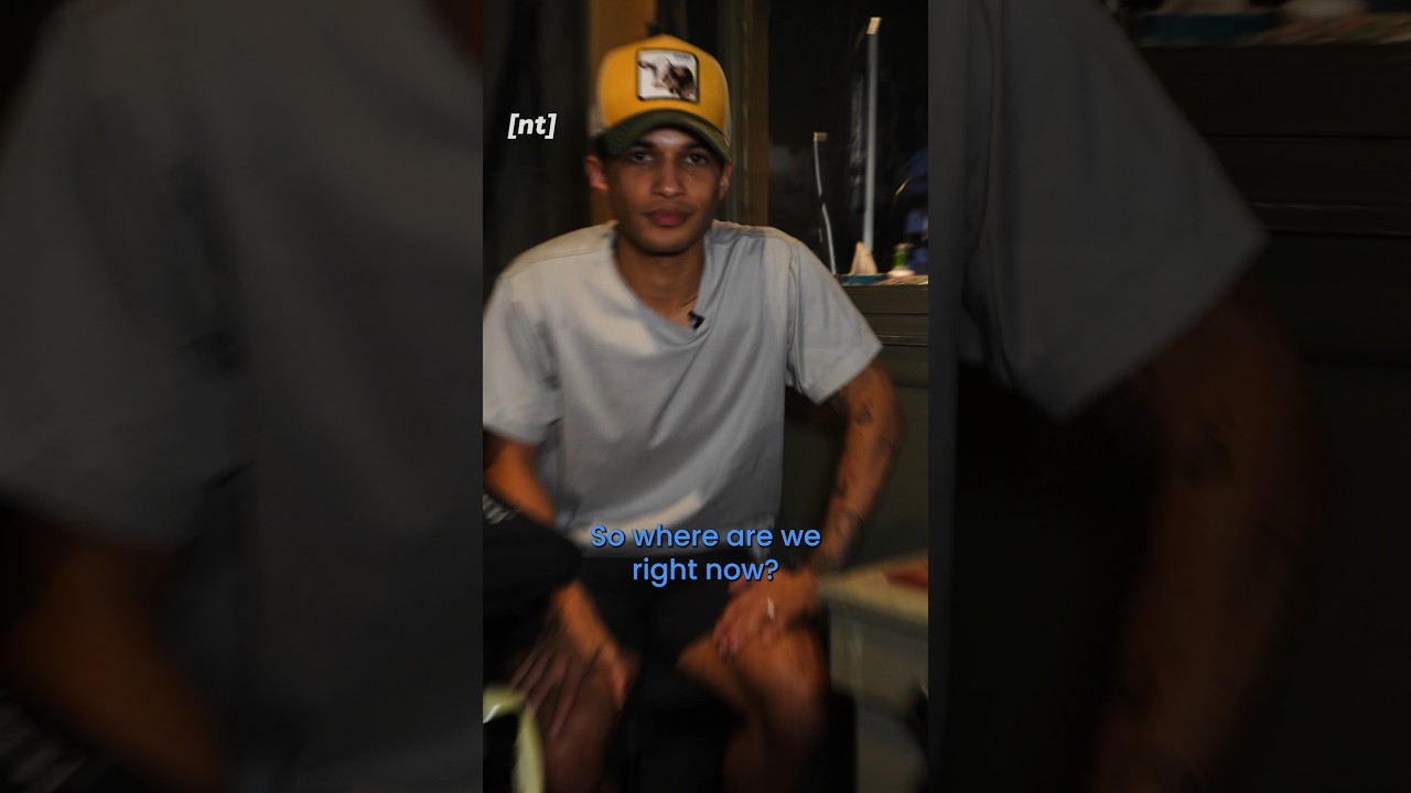 backstage at Little Shop of Horrors with Jordan Fisher