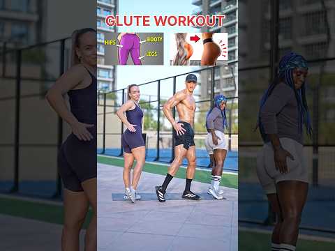 HOME GLUTE WORKOUT🍑🔥5 WORKOUTS - 5 ROUNDS #athomeworkout #bodyweighttraining #gluteworkout #viral