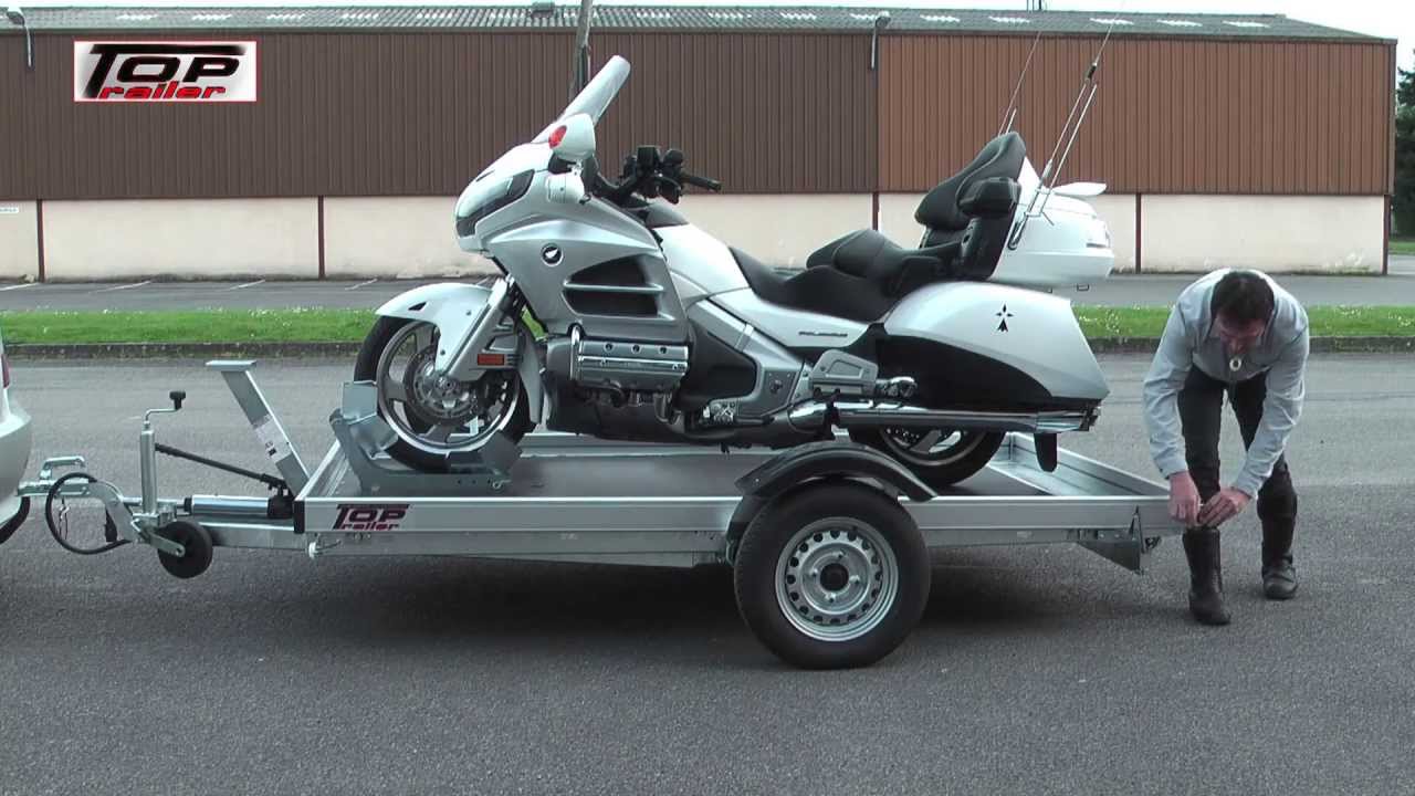 Goldwing Remorque Porte Moto Sans Rampe Hydraulique Youtube