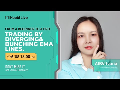 Huobi Live -From a Beginner to a Pro: Trading by diverging and bunching EMA lines.