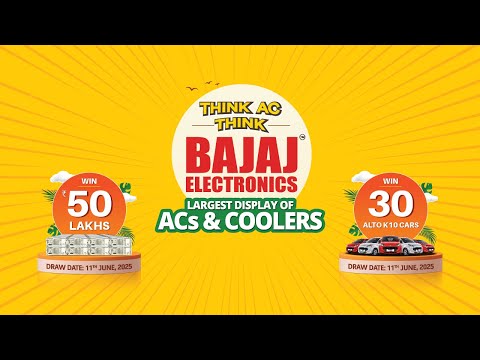 Think AC Think Bajaj Electronics | Shop & Win 50 lakhs Cash prize & 30 Alto K10 cars