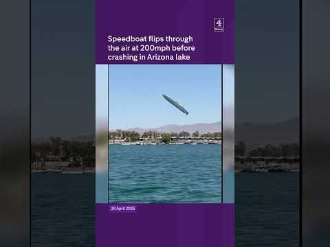 Speedboat flips through the air at 200mph before crashing in Arizona lake