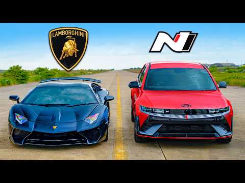 Hyundai Ioniq 5 vs. Lamborghini Aventador SV: Drag Race Showdown