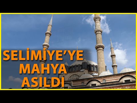 Selimiye Camisi'ne 'İman En Büyük Nimettir' Mahyası