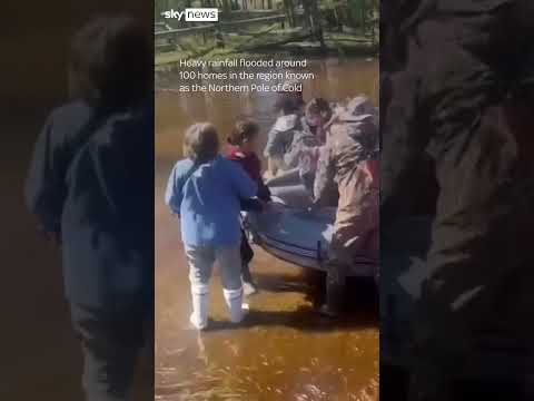 Cows and people rescued from Siberia flooding