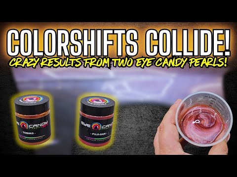 COLORSHIFT PEARLS COLLIDE FUJI SAN AND TOBIKO EYE CANDY OVER RUSTOLEUM SPRAY PAINT