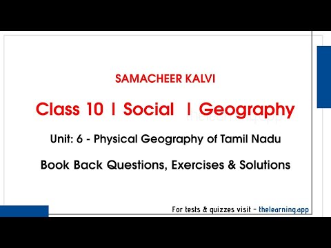 Physical Geography of Tamil Nadu Questions | Unit 6 | 10th | Geography | Social | Samacheer Kalvi