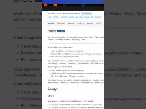 Once package in Flutter is Awesome 🔥