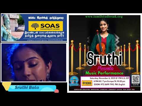 Sruthi Balamurali (Canada) performs for London Tamil Studies on November 6.  www.tamilstudiesuk.org