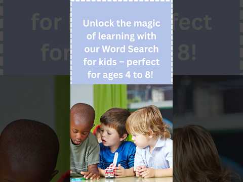 Unlock the magic of learning with our Word Search for kids – perfect for ages 4 to 8! #learntoread