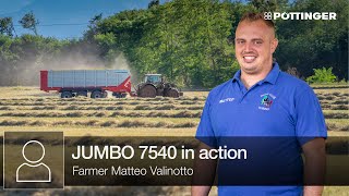 Farmer Matteo Vallinotto demonstrates JUMBO 7540 with Dry Forage Cover in action