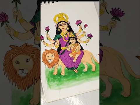 Day 5 | maa skandamata drawing#shorts #art #navratri #viralshort