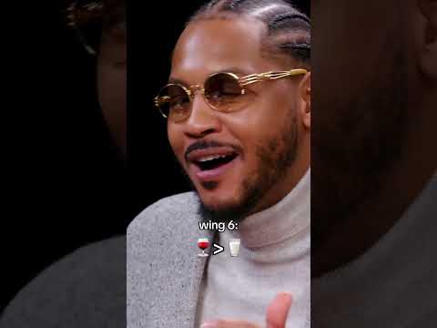 Carmelo Anthony's reaction to every wing on Hot Ones 😬